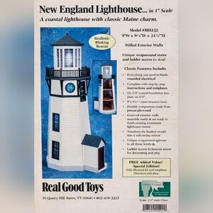 Vintage NIB Real Good Toys New England Lighthouse Kit HH122 1/2” Scale Miniature